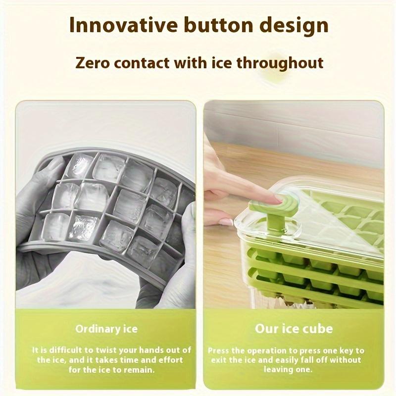 1pc Food Grade PET Ice Cube Tray 56 / 84 cells Easy Release Mold for Freezer Clear One Piece Ice Cubes Summer Kitchen Accessory