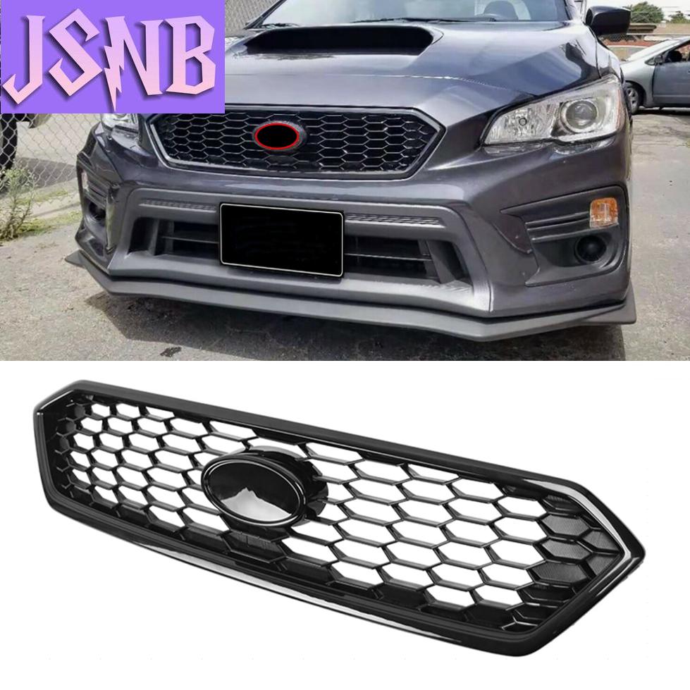 New For Subaru WRX STI 2018-2021 Factory Style Gloss Black Upper Honeycomb Mesh Grille Shell w/Badge Slot