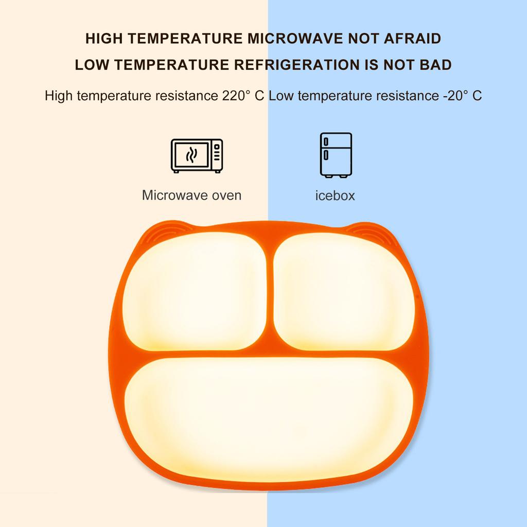 Unbreakable Divided Kids Baby Plates Practical Silicone Designed Tablewares For Easy Self Feeding And Independence