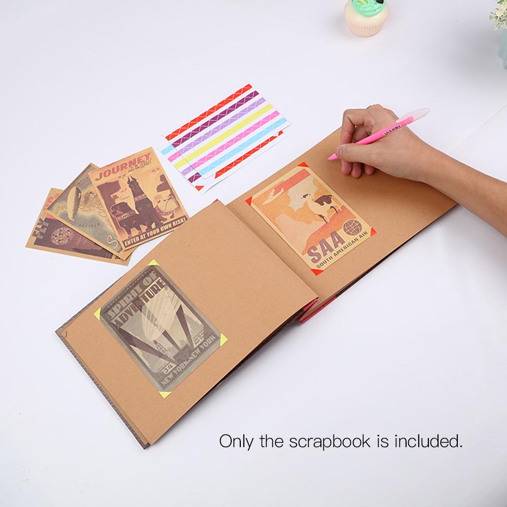 40 Sheets Our Adventure Book DIY Scrapbook Vintage Photo Album 29x19cm/11.4x7.5in for Family Anniversary Wedding Travelling Baby Growth