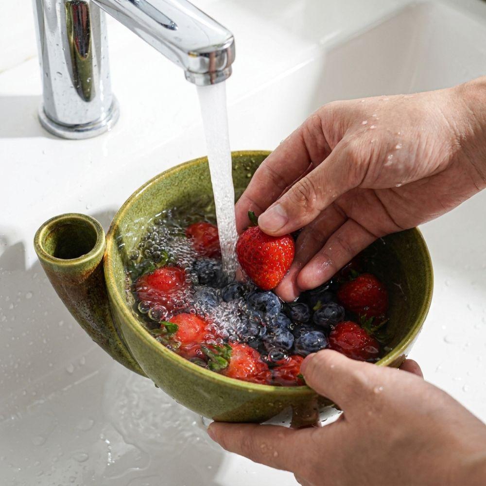 Large Capacity Swirl Berry Washing Drain Bowl Dynamic Vortex Fruit Cleaning Bowl Home Kitchen