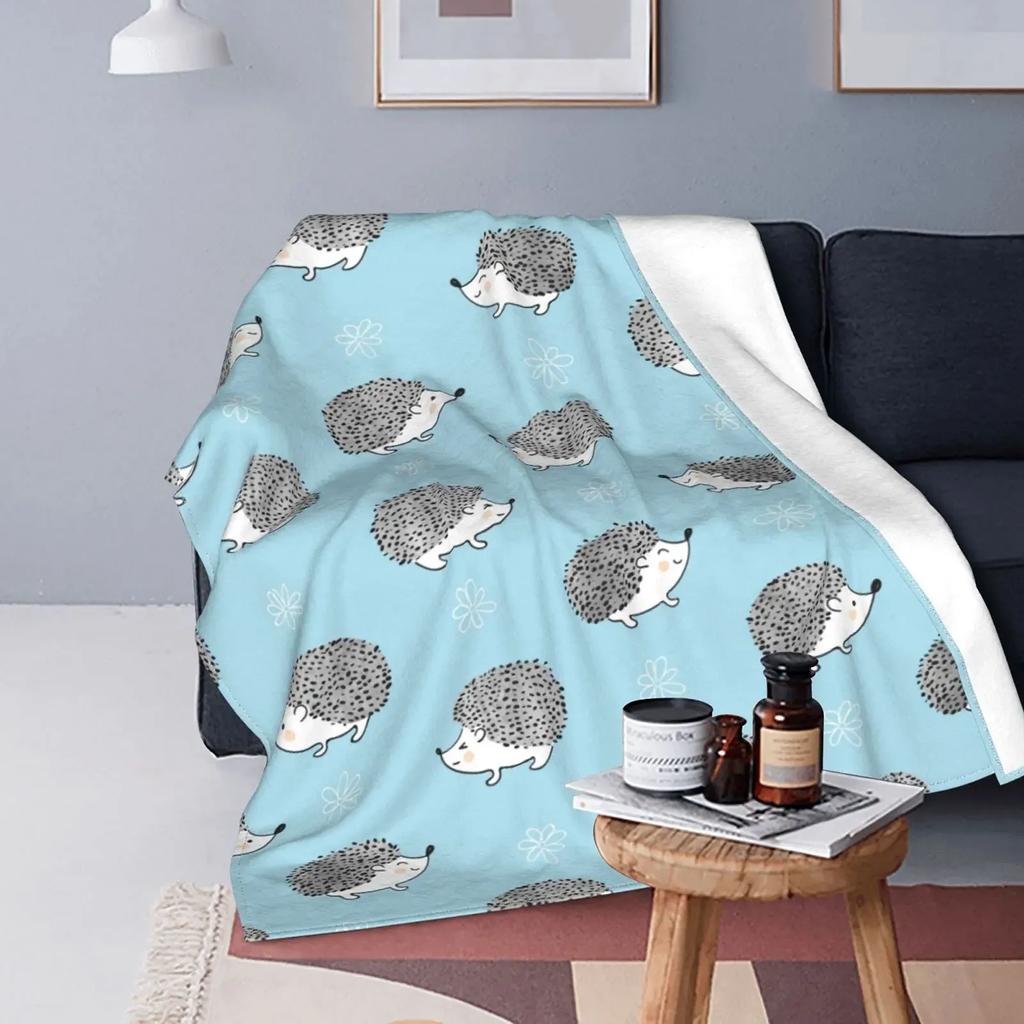 Hedgehog Blanket, Soft Flannel Throw Blanket with Super Cute Hedgehog Gifts for Girl Women Hedgehog Lovers Blanket for Couch Bed