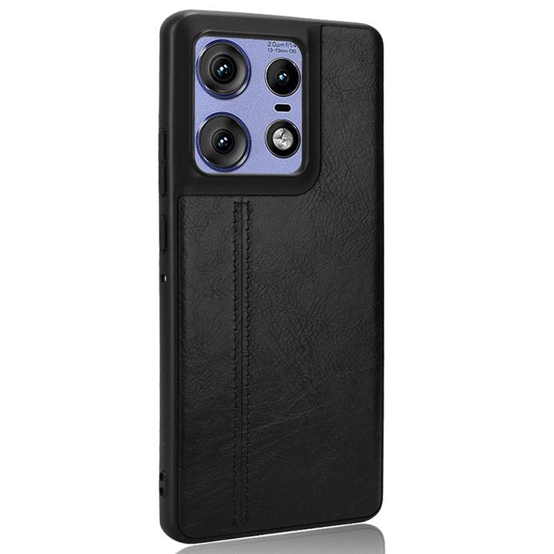 

For Motorola Edge 50 Pro 5G Case Cowhide Texture Leather+TPU+PC Phone Cover Blue