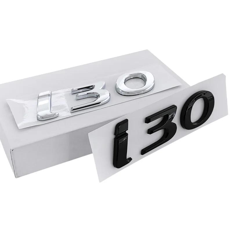 CMQW3 3d Abs Chrome Black Logo I30 Emblem Letters Nameplate Sticker Car Trunk Badge For Hyundai I30 Sticker Accessories