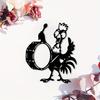 1pc Quirky Rooster Metal Wall Art Farmhouse Garden Halloween Christmas Animal Decor Gift