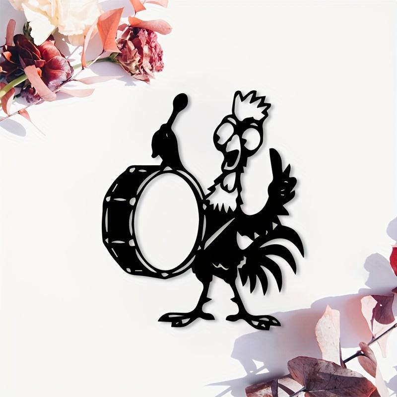 1pc Quirky Rooster Metal Wall Art Farmhouse Garden Halloween Christmas Animal Decor Gift