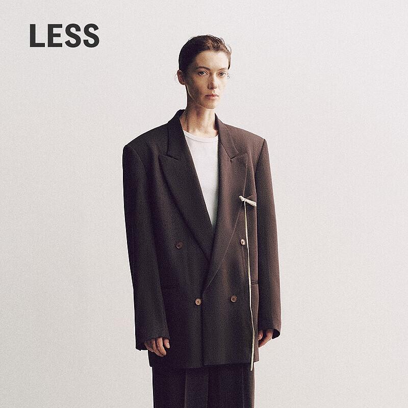 LESS 2025 Spring Lapel Long Suit Jacket
