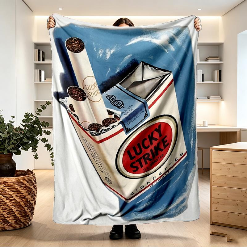 Lucky Strike Print Blanket - Soft & Comfortable, for Bedroom, Travel, Sofa, Home Decoration - Birthday Christmas Gift for Friend