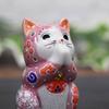 Cute Figurine by Waza no Kutani Praying Feng Good Japanese Home Grand 60th 70th 77th 88th Maneki-neko (Lucky Cat) Kura, Ware, Cat, Momomori, Shui,