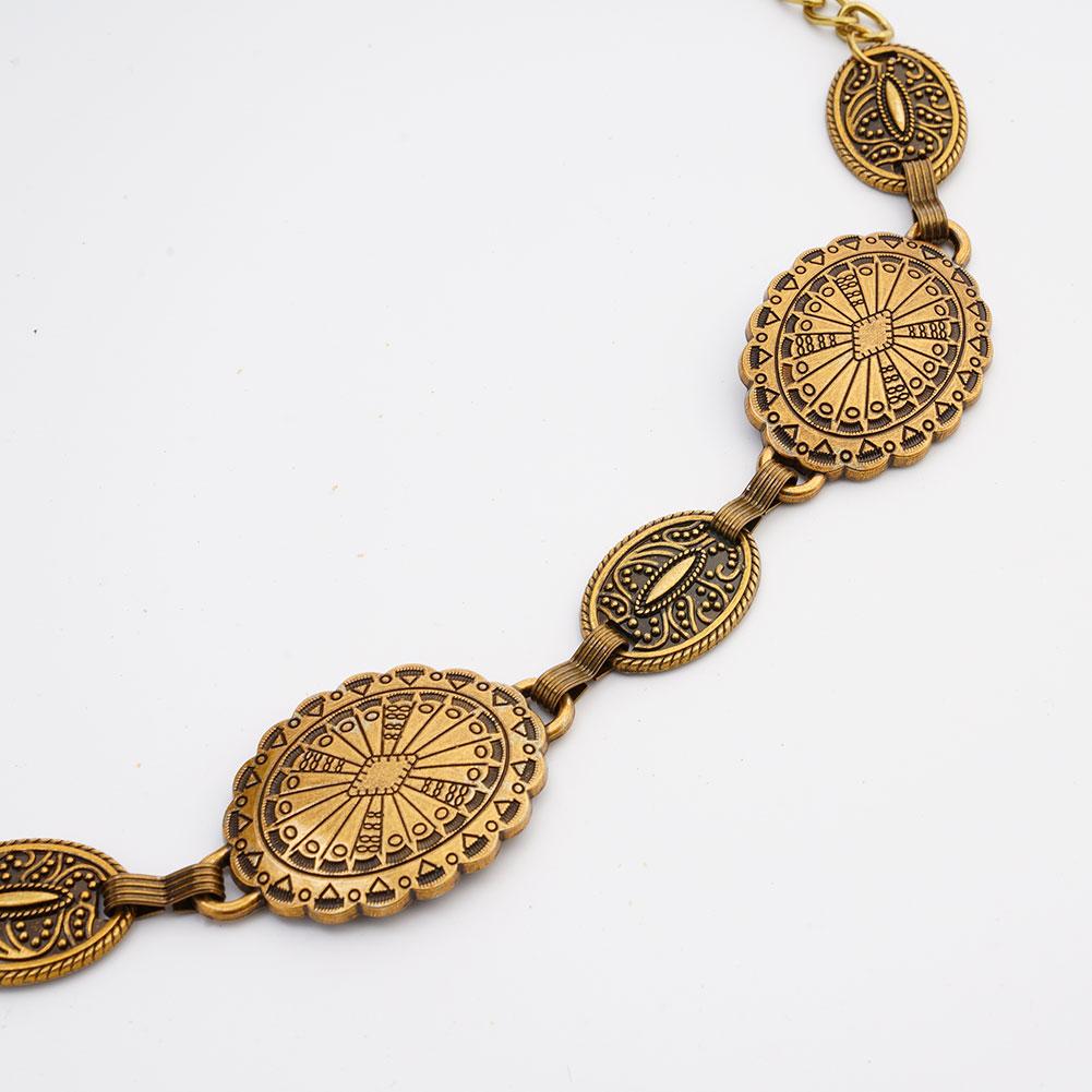 Elegant Cowgirl Chain Belt for Women - Concho Detail, Adjustable Size, Perfect for Western, Casual, and Dressy Outfits