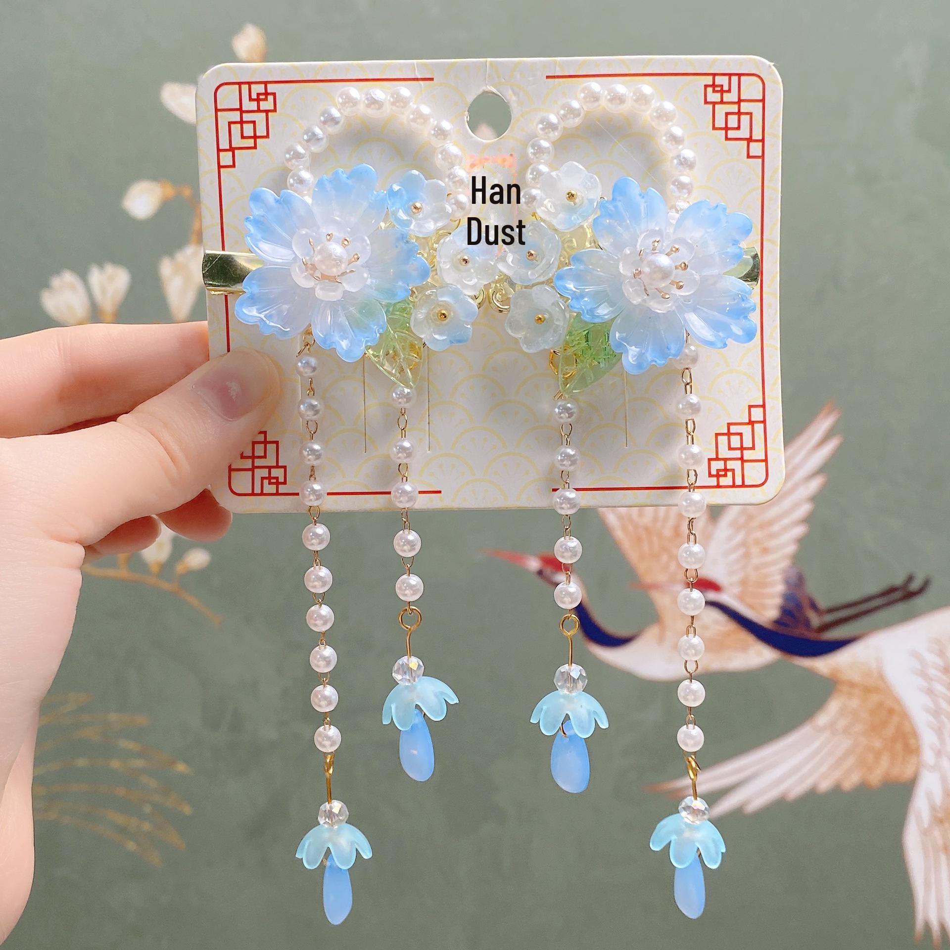 

Детская заколка для волос Hanfu Flower Tassel Hairpin от Hanchen - аксессуары для волос для девочек в старинном стиле