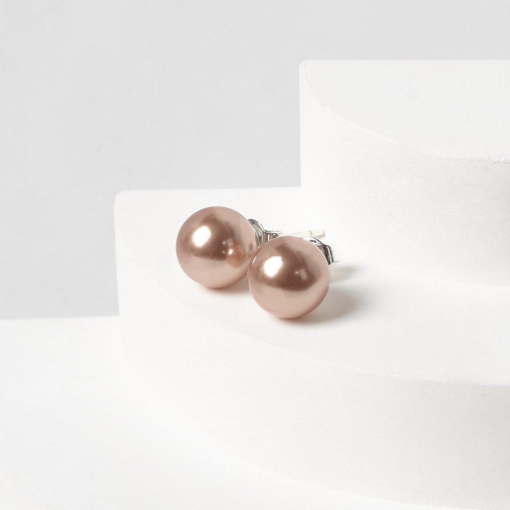 Silver925 Rose Gold Pearl Earrings