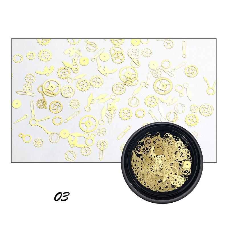 

1 Коробка Заклепки для Ногтей Металлические Шестеренки Машинные Украшения для Ногтей Золотые/Серебряные Шармы Заклепки Металлический Нейл-Арт Панк Шипы Заклепки Шипы Декор Кончиков