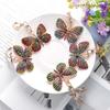 Creative Crystal Rhinestone Butterfly Zinc Zinc Alloy Bag Accessories Car Key Ring KeyChain Bag Charm Pendant