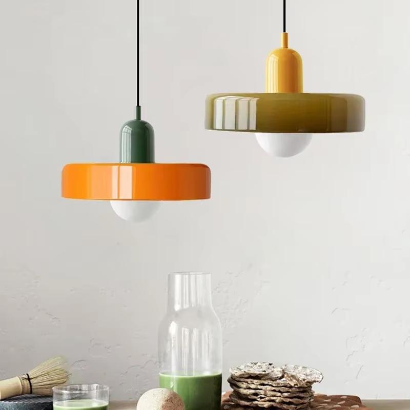 Nordic Glass Hanging Lamp Macaron Color glass Chandelier For Living Room Bedroom Study Restaurant Bar Interior Decoration Lamps