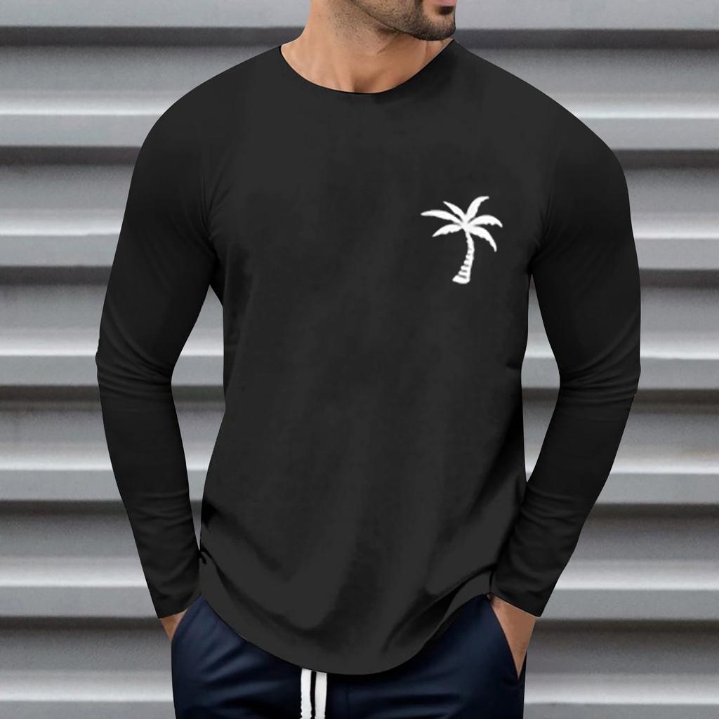 Pánské kulatý výstřih s dlouhým rukávem volné podzimní zimní topy móda vzor trička kreativní písmena retro tisk pouliční sporty ležérní topy