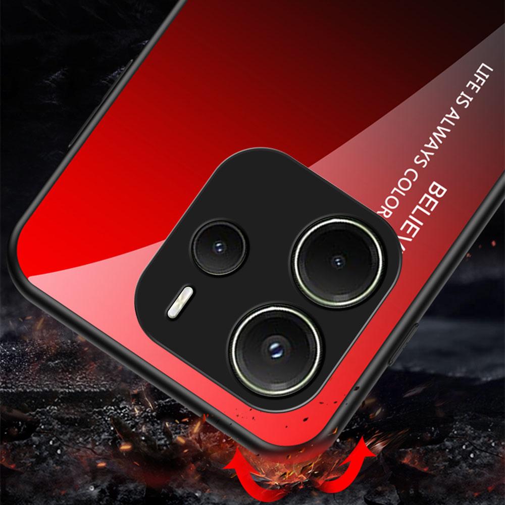 For Xiaomi Redmi Note 14 4G (163.25mm) Etui Ripebestandig Herdet Glass+PC+TPU Telefondeksel