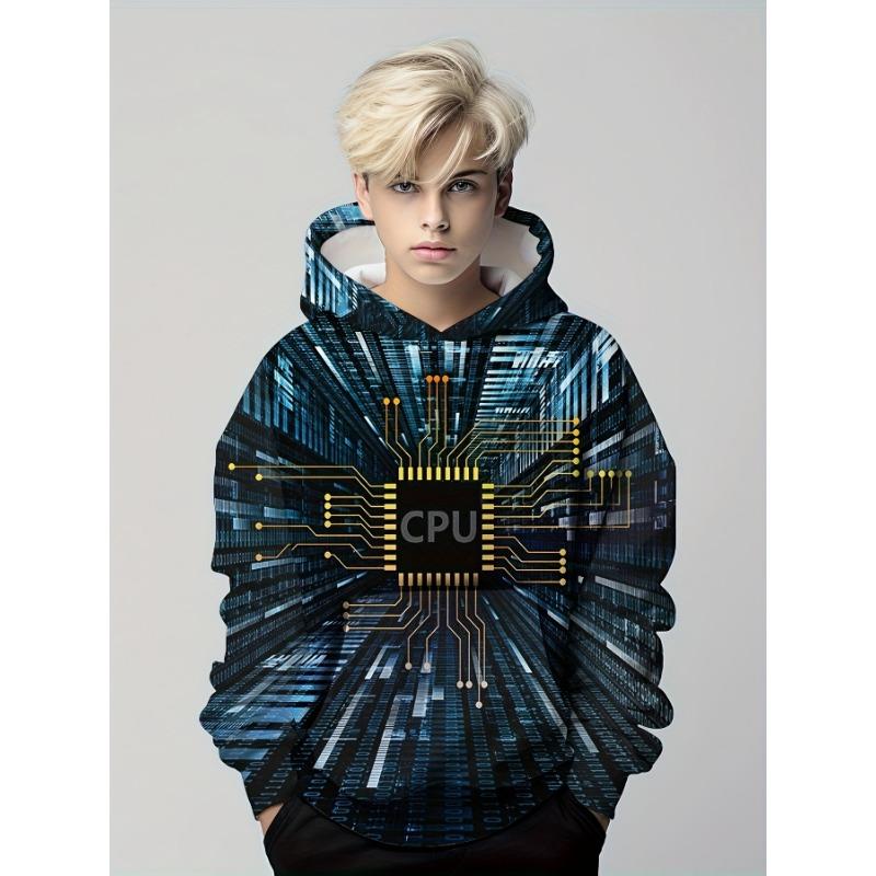 

Детская толстовка с капюшоном Eagle, детский детский топ с длинным рукавом, цифровая печать, весенняя и осенняя верхняя одежда 160CM