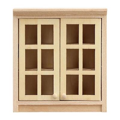 Solid Wood DIY Mini Cabinet Craft 1/12 Scale Dollhouses Furniture For Realistic Bedroom Kitchen Decors Model Home Design