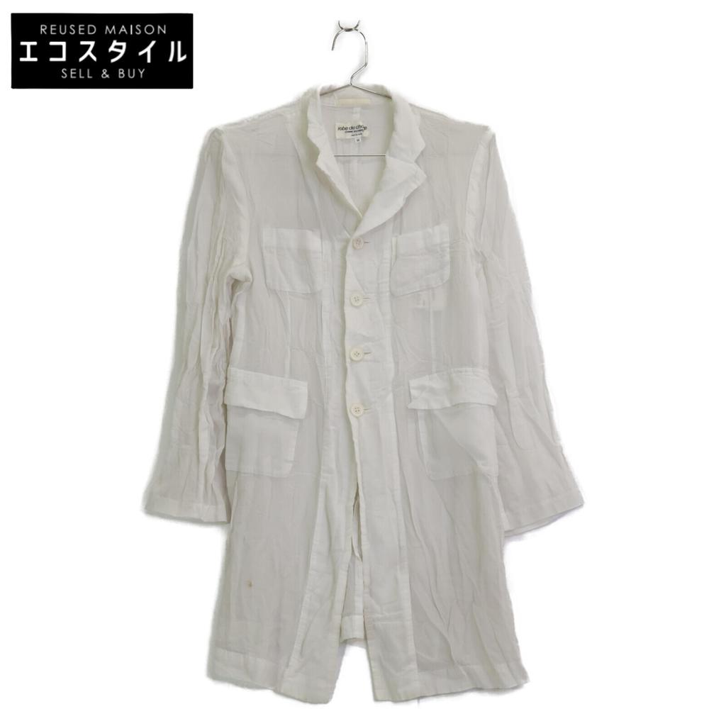 COMMEdesGARCONS White RJ-10008M 100% Polyester Shirt Tops M whiteUsed