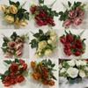 Romantic Rose Bouquet Fake Flowers For Wedding Decor With Real Touch Feelings