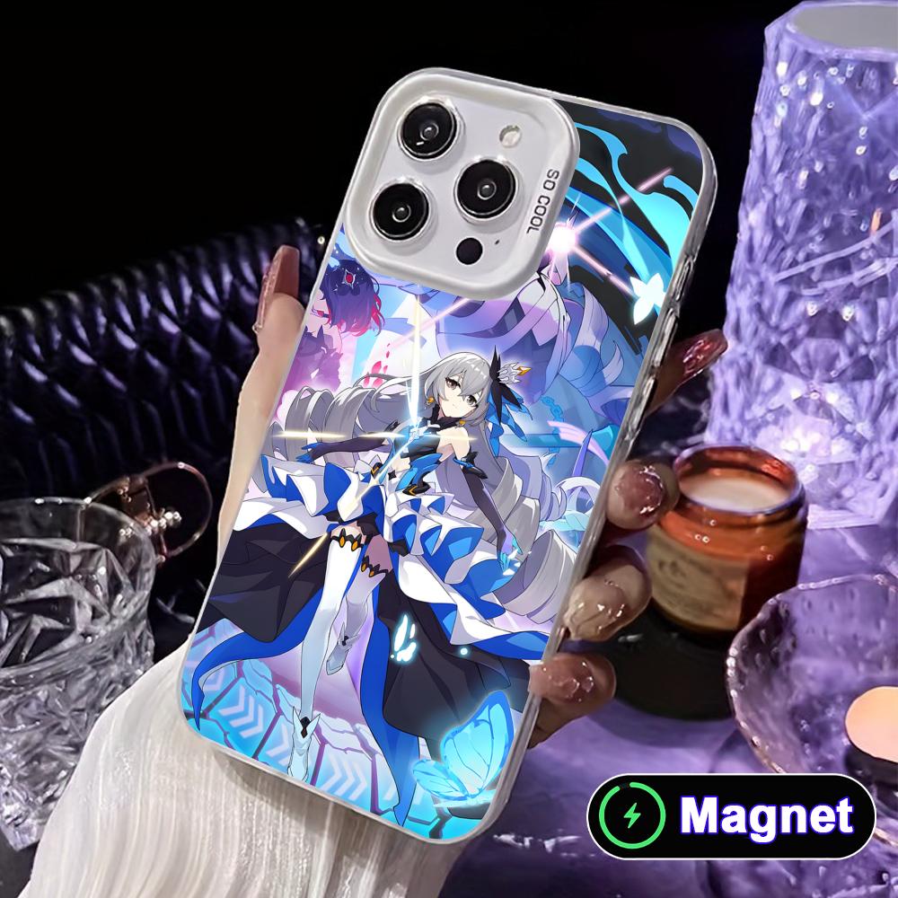 HSR Bronya White Translucent MagSafe Mobile Phone Case for iPhone 17 16 15 14 13 12 11 X XR XS Air Pro Max Plus Cover