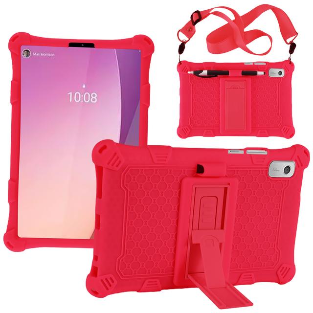 

Soft Silicone Case For Lenovo Tab M9 2023 TB310FU TB310XU 9 inch Kickstand Colourful Tablet Cover Shockproof With Shoulder Strap M9 TB310FU TB310XU красный