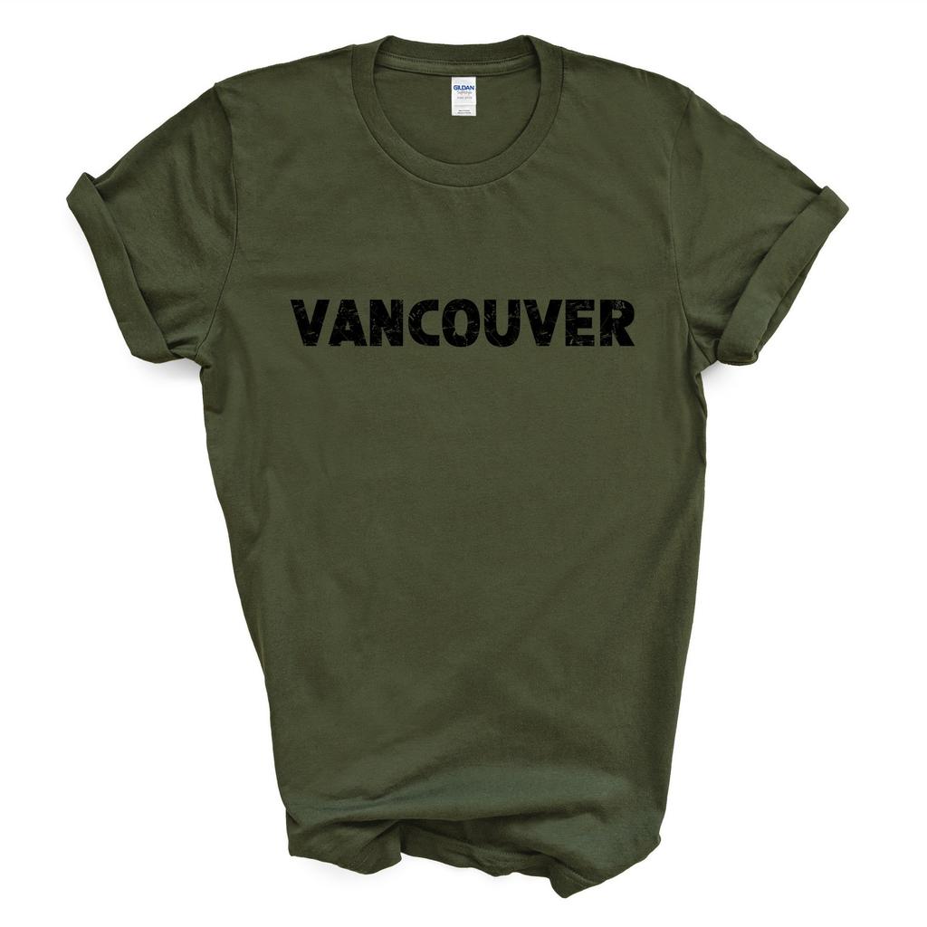 Maglietta Vancouver | T-shirt Città Canadesi | Sono Canadese Stile Minimalista Maglietta Unisex