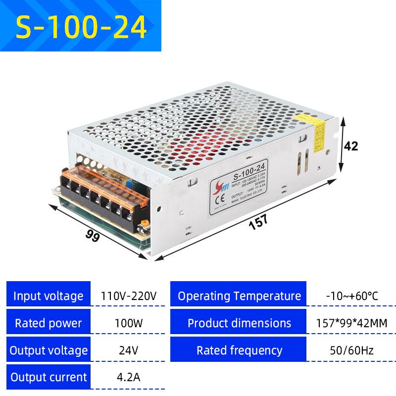 220V to 12V/24V/5V Switching Power Supply, 2A-20A High-Power Transformer for LED Strips & Monitoring Systems