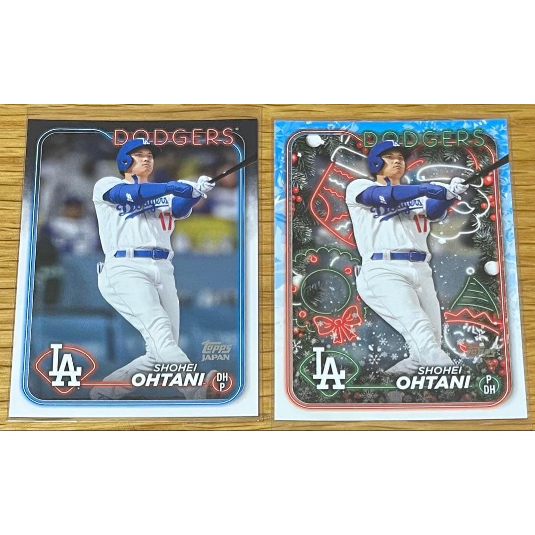 Used Set of 2 TOPS 2024 Dodgers Shohei Otani Regular Parallel