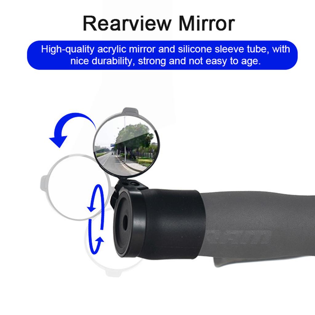 Bike Handlebar Rearview Mirror Bicycle Bar End Mirror 360 Degree Rotatable Safety Cycle Rear View Mirror with 28 32mm