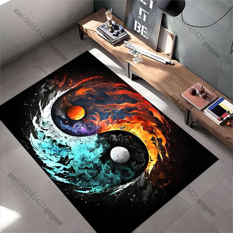 Balance harmony fire and water carpet Yoga living room room decor children's crawling mat doormat area rug games mat