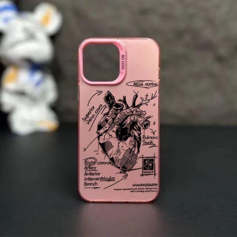 Super Cool Creative Cardiovascular Model Heart For iPhone 17 16 15 14 13 12 11ProMax XR XS MAX 7 8 PLUS MINI INS Anti Fall Cover