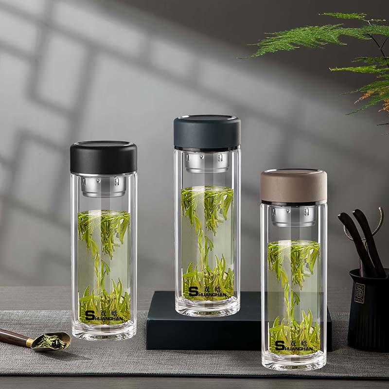 Shuanghan Double-Wall Borosilicate Glass Tea Infuser Bottle