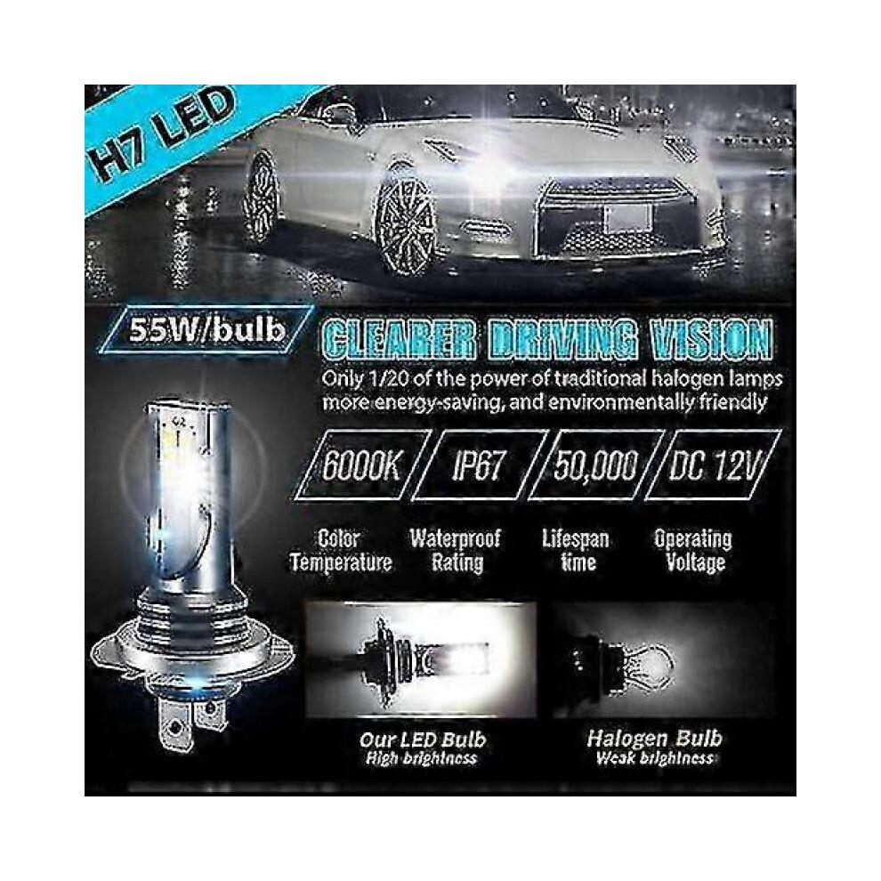 4pcs H7 Led Headlight Bulb Kit High Low Beam 220w 60000lm Super Bright 6000k White