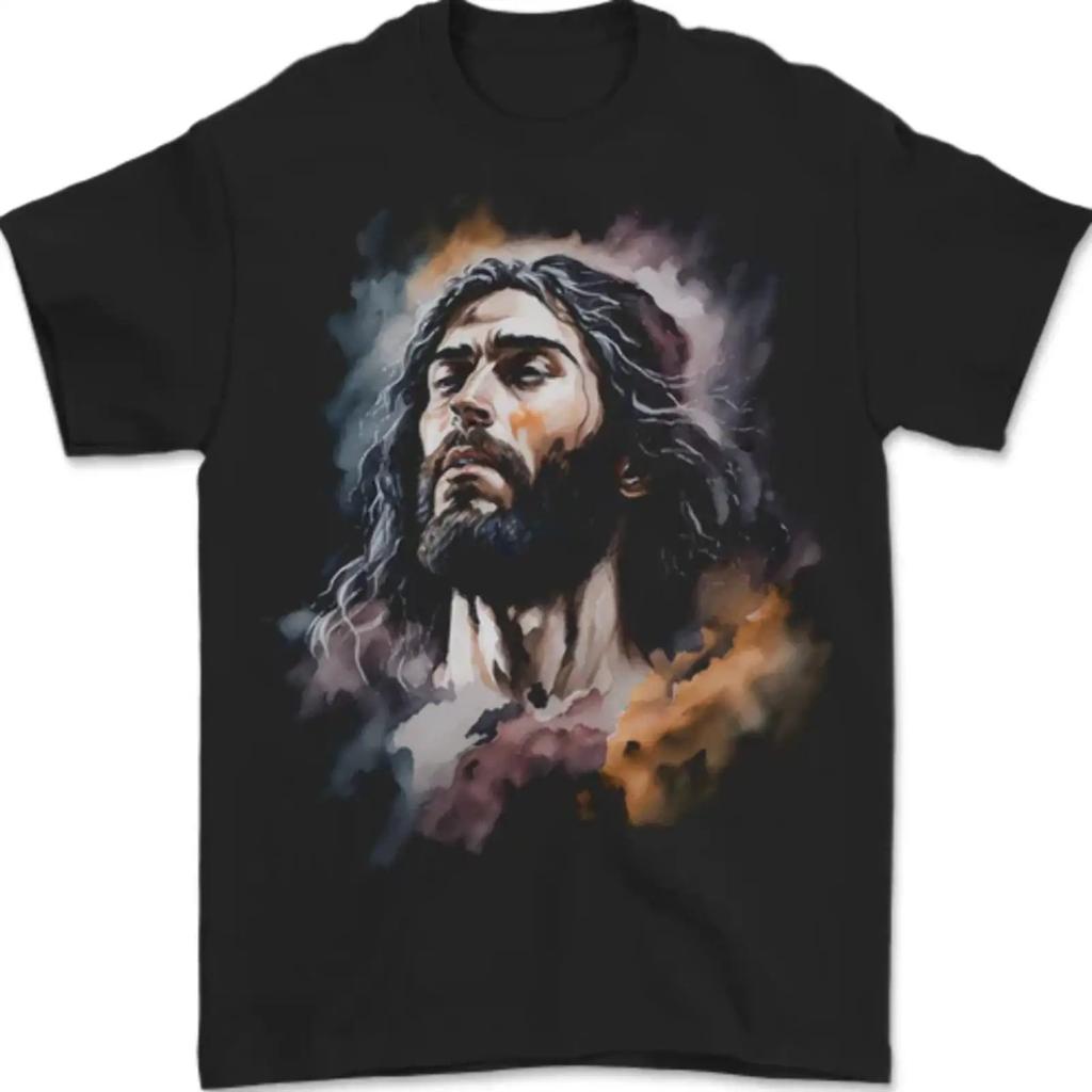Jesus Christus Herren Maglietta 100 Baumwolle Vintage Versatile Streetwear Stylish Casual Graphic Slightly Stretched