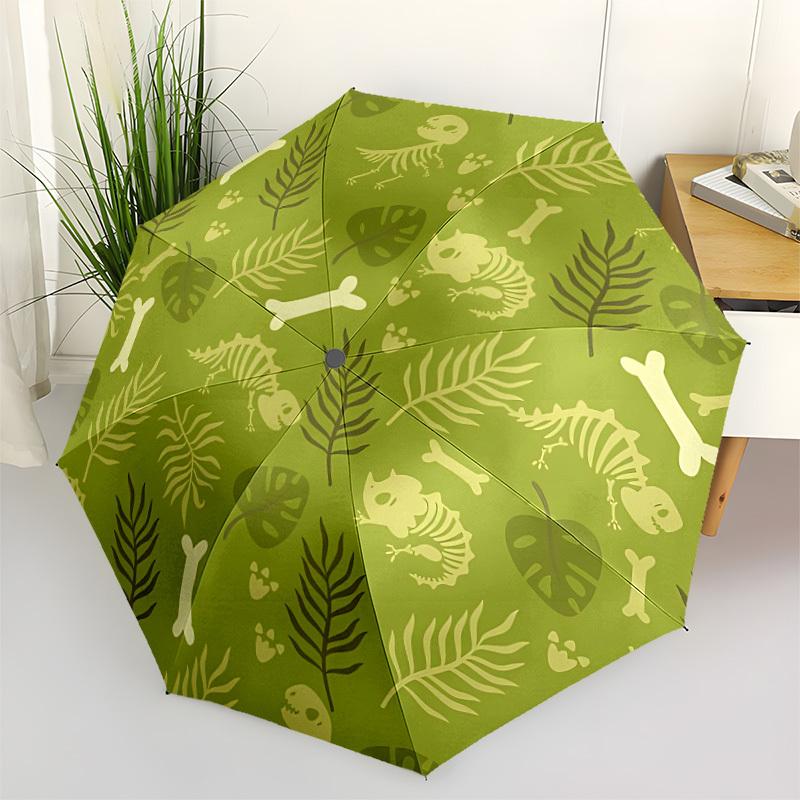 1pc Dinosaur Bones Fashionable Automatic Opening/Closing Folding Umbrella with 8 Bones, Windproof Portable, Daily Use159