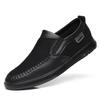 Summer New Breathable and Versatile Black Trend Leather Sports Soft-soled Shoes Mesh Men's Leather Shoes Casual Running Shoes