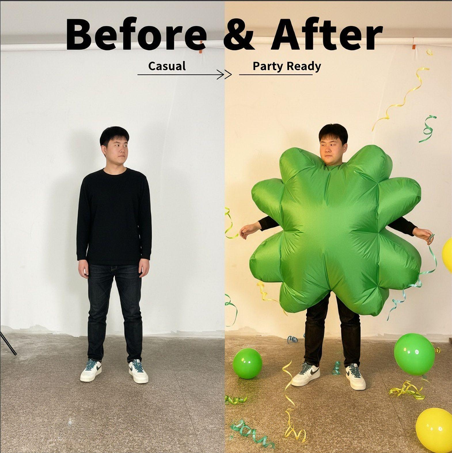 

Надувной костюм четырехлистного клевера для семейных встреч и вечеринок