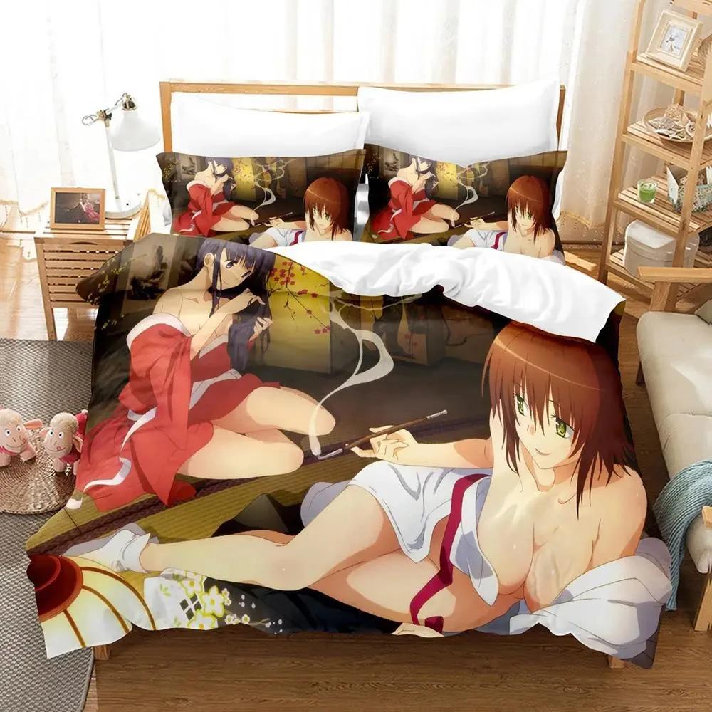 Anime Adult Boys Bedspread Single Double Queen King Size To Love Ru Duvet Cover Bed Set Quilt Cover Pillowcase
