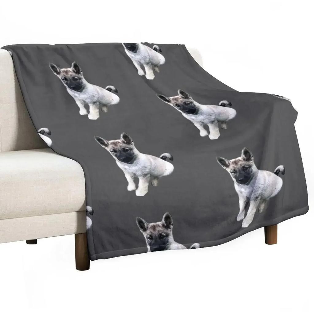 Norwegian Elkhound Puppy Throw Blanket Beautifuls Shaggy Vintage Bed Fashionable Blankets Ands Decorative Beds Blankets
