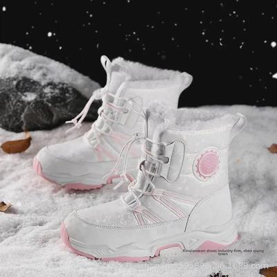 Kids' Large Cotton Velvet Lined Snow Boots - Anti-Slip, Warm, Durable for Boys & Girls