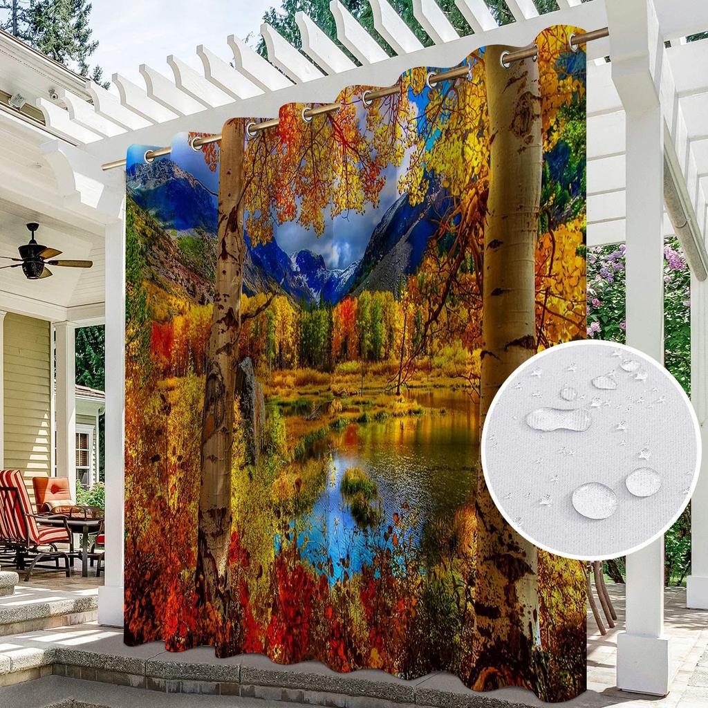 High-Definition 3D Outdoor Scenery Waterproof Curtains for Rainy Days
