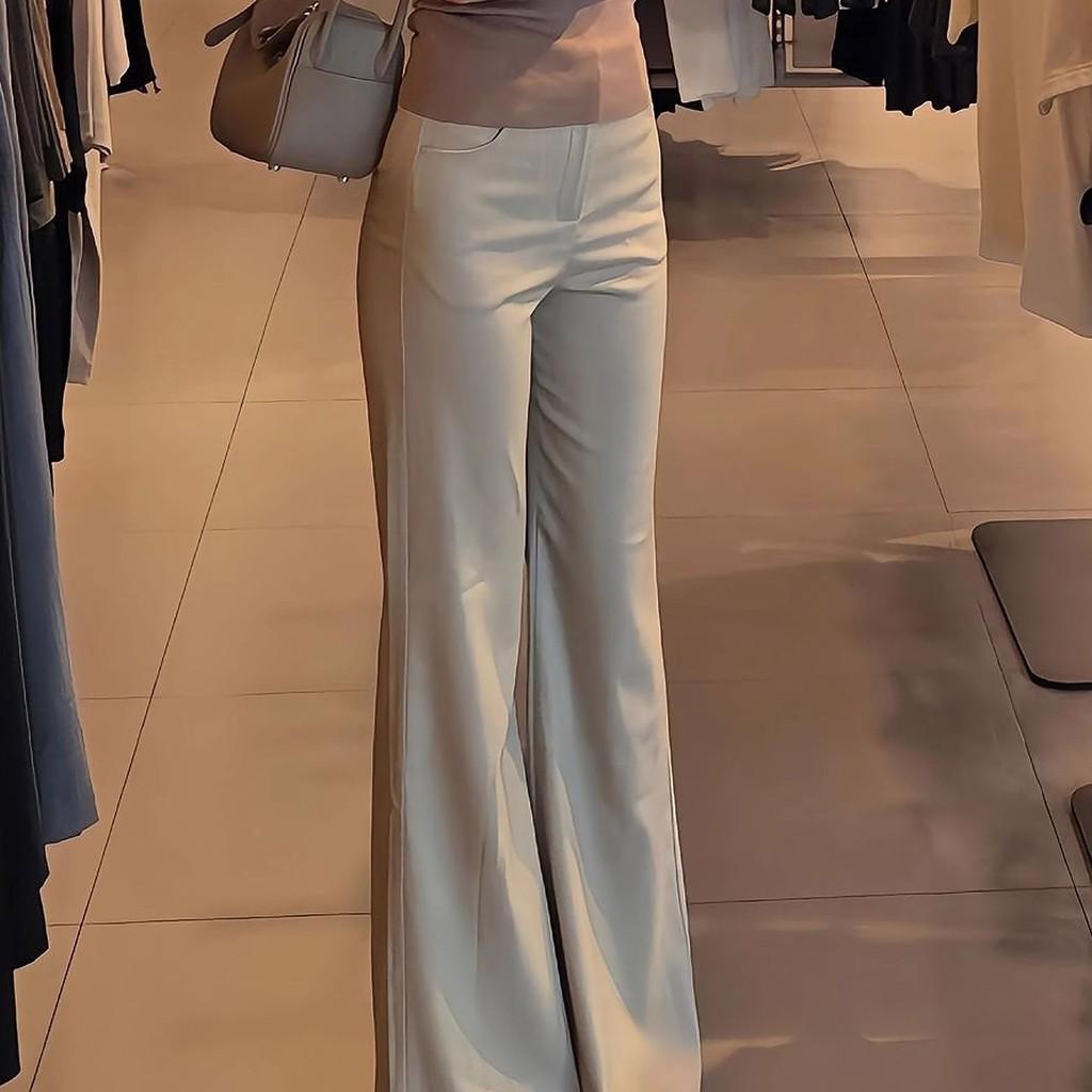 Casual Womens Khaki Wide Leg Pants With High Waist For Spring 2025