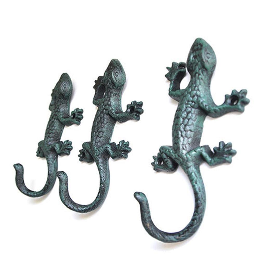 Iron Gecko Shaped Hook 17*9cm Cast Iron Hook Simple Design Coat Hat Hook for Dorm Room