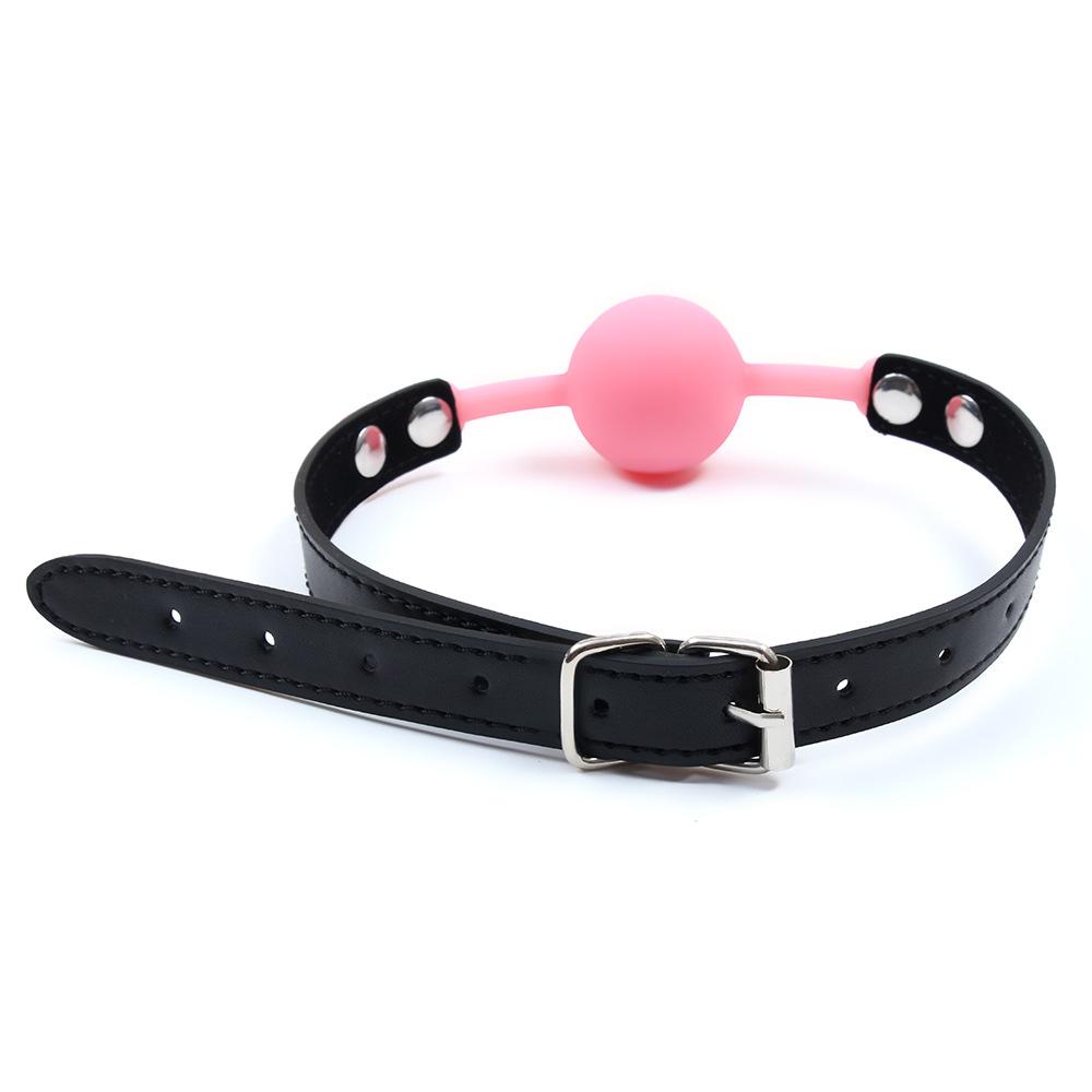 VaHppy Mouth Ball Yoke 4cm 80g Silicone Solid Drooling Couple Games Sex Toys SM BDSM Adult Products PU Bondage Oral Sex