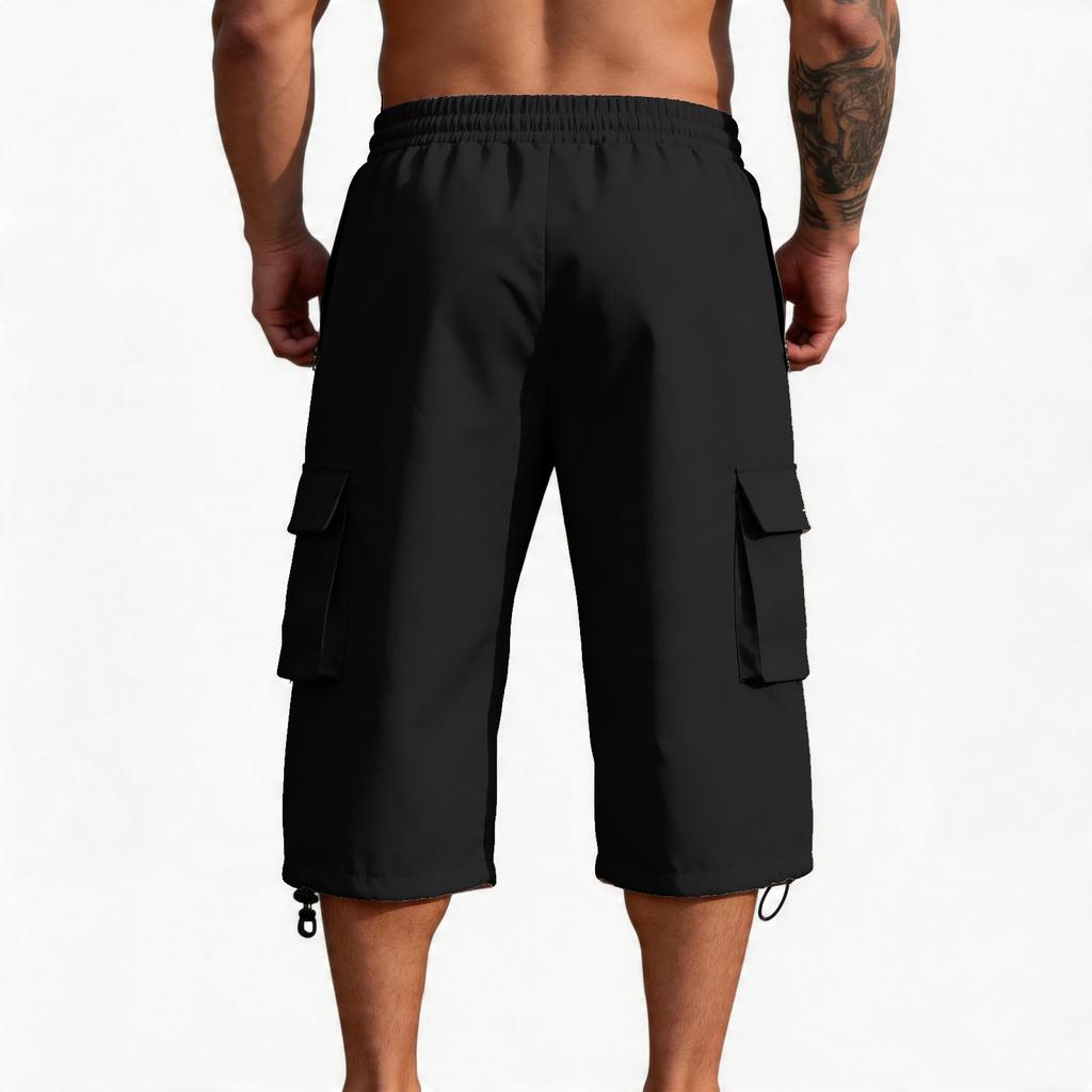 Men's Casual And Fashionable Lace-up Lightweight Sports Shorts - Men's Loose Multi-pocket Work Pants