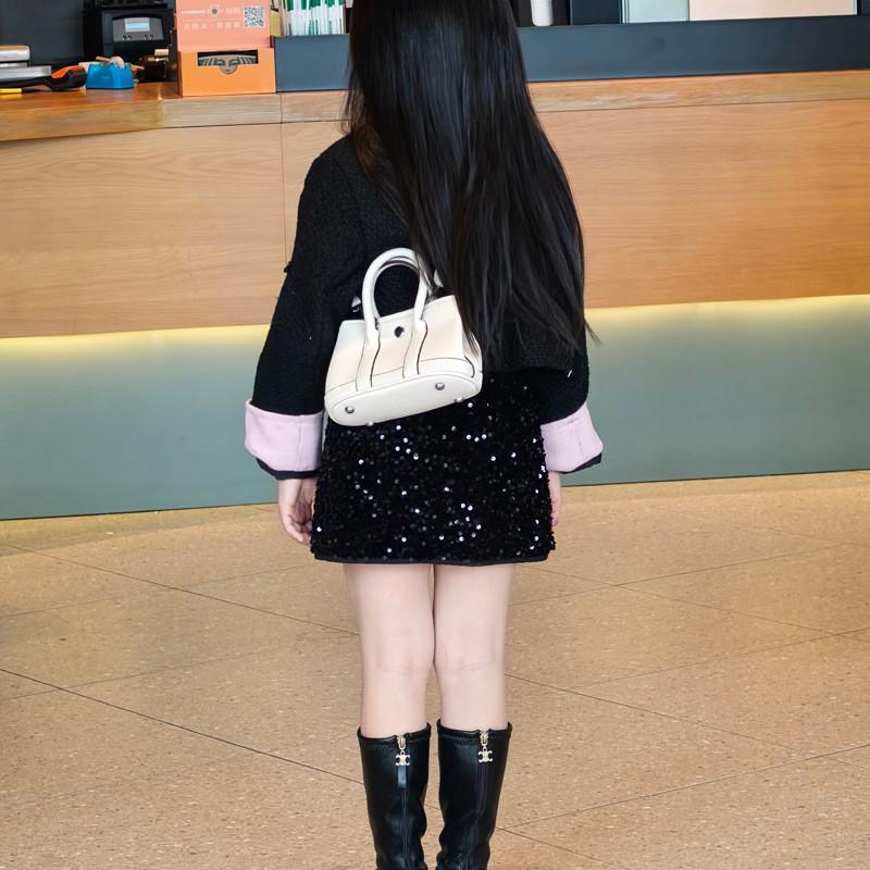 Stylish Korean Minimalist Unisex Kids Shoulder Bag Trendy Solid Color Tote