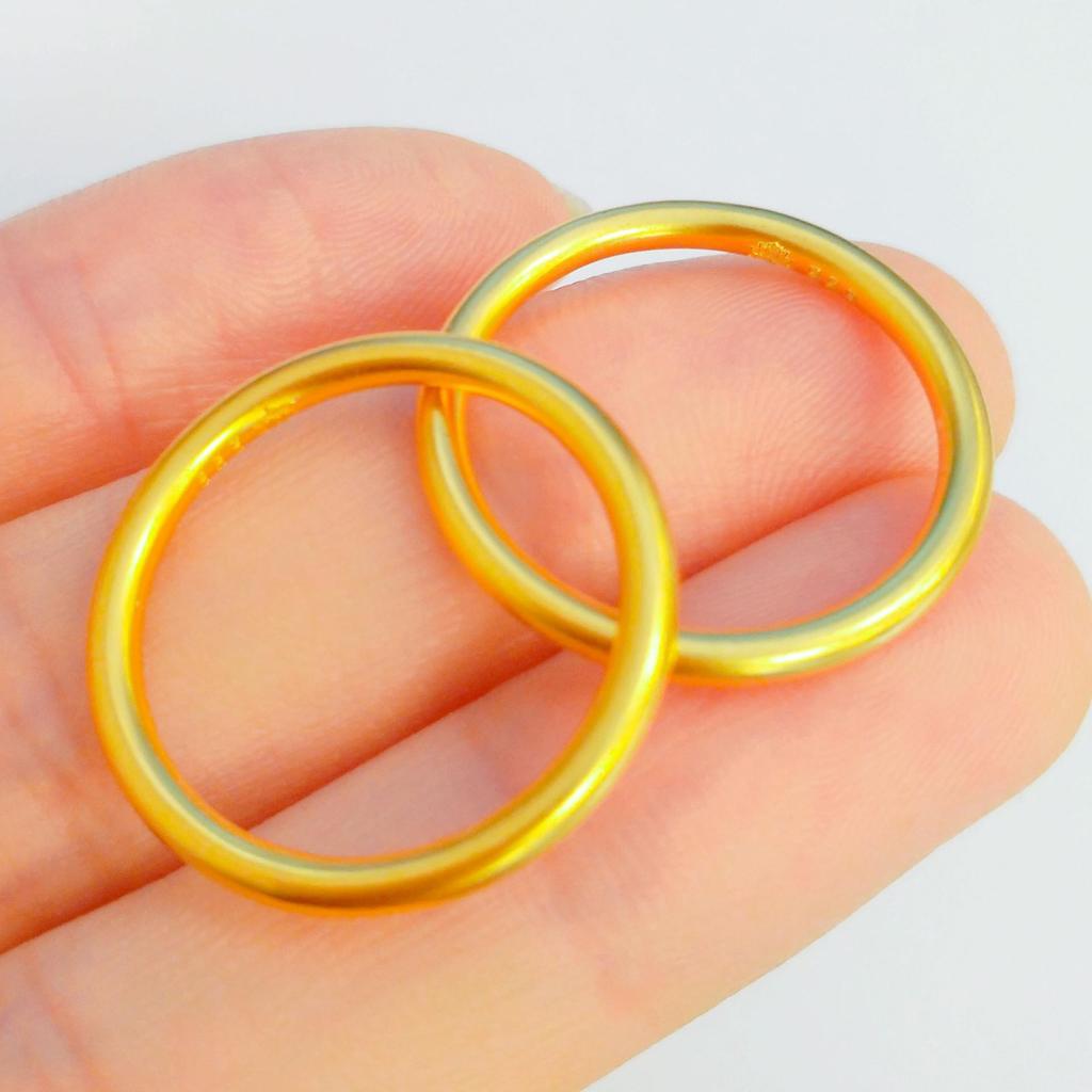 Lotus Heritage Gold-Plated Brass Bangle: 5mm Women's Solid Band Ring