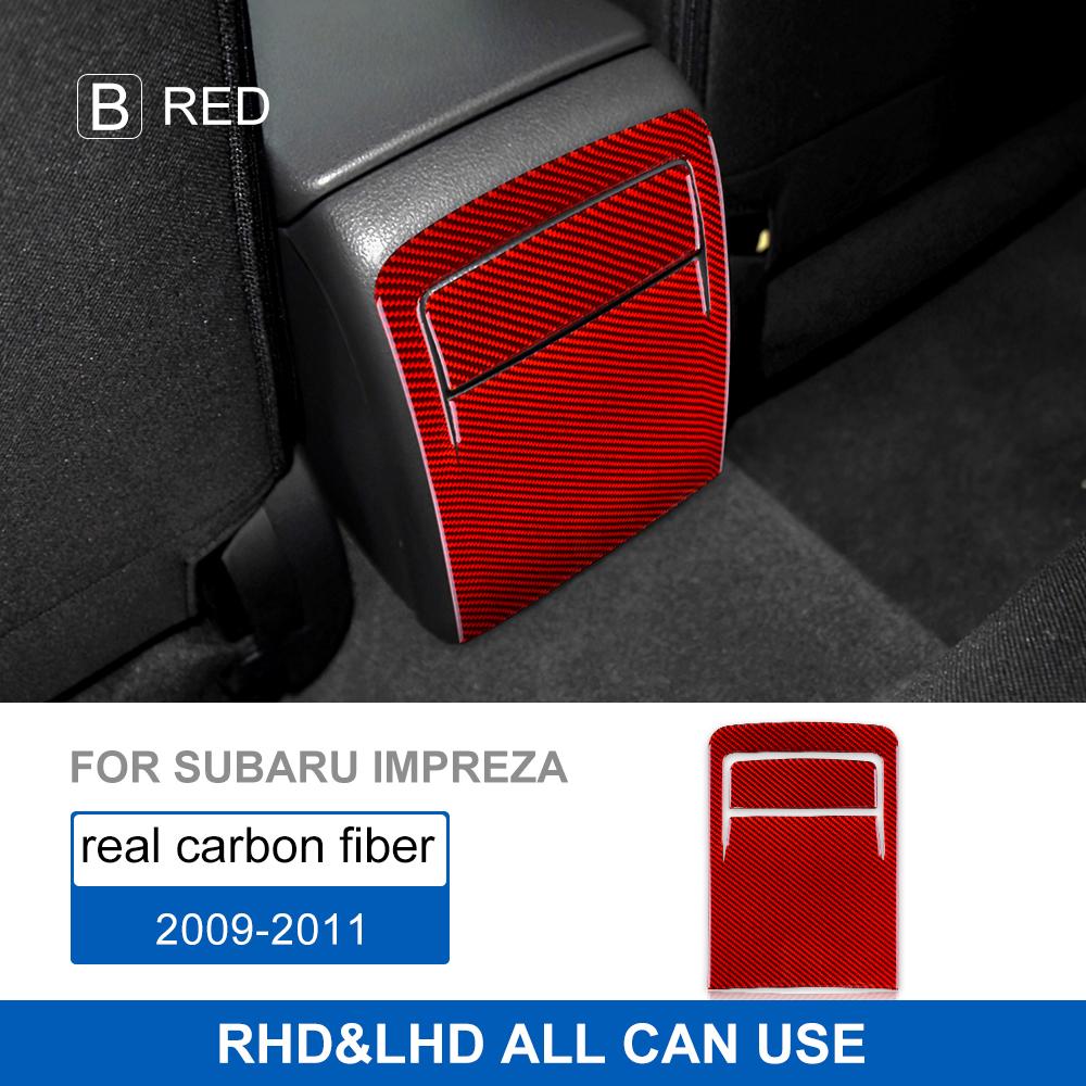 

Real Soft Carbon Fiber Sticker For Subaru Impreza 2009 2010 2011 Car Rear Center Console Accessories Decal Interior Trim червоний